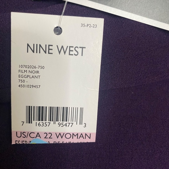 Nine West Women's Plus Size Purple Pants Stretch Low Rise Size 22W - Picture 3 of 5